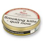 Buy Peterson Navy Rolls 50g tin – classic Virginia & Perique coin-cut pipe tobacco. Medium strength, natural sweetness & mild spice. Discreet UK delivery. 18+.